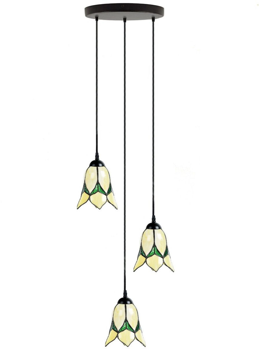 Tiffany Kroonluchter Lovely Flower Yellow 3 - Art Deco Trade