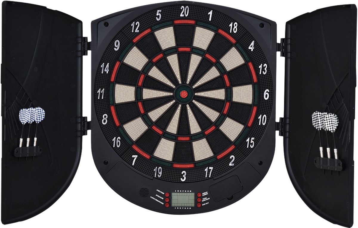 HOMCOM-Dartboard-Kunststoff-50L x 44B x 4,4T cm-Schwarz