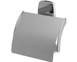 Bisk Oregon Serie - Toiletrolhouder - Zilver - Met Klep - Klassieke Stijl