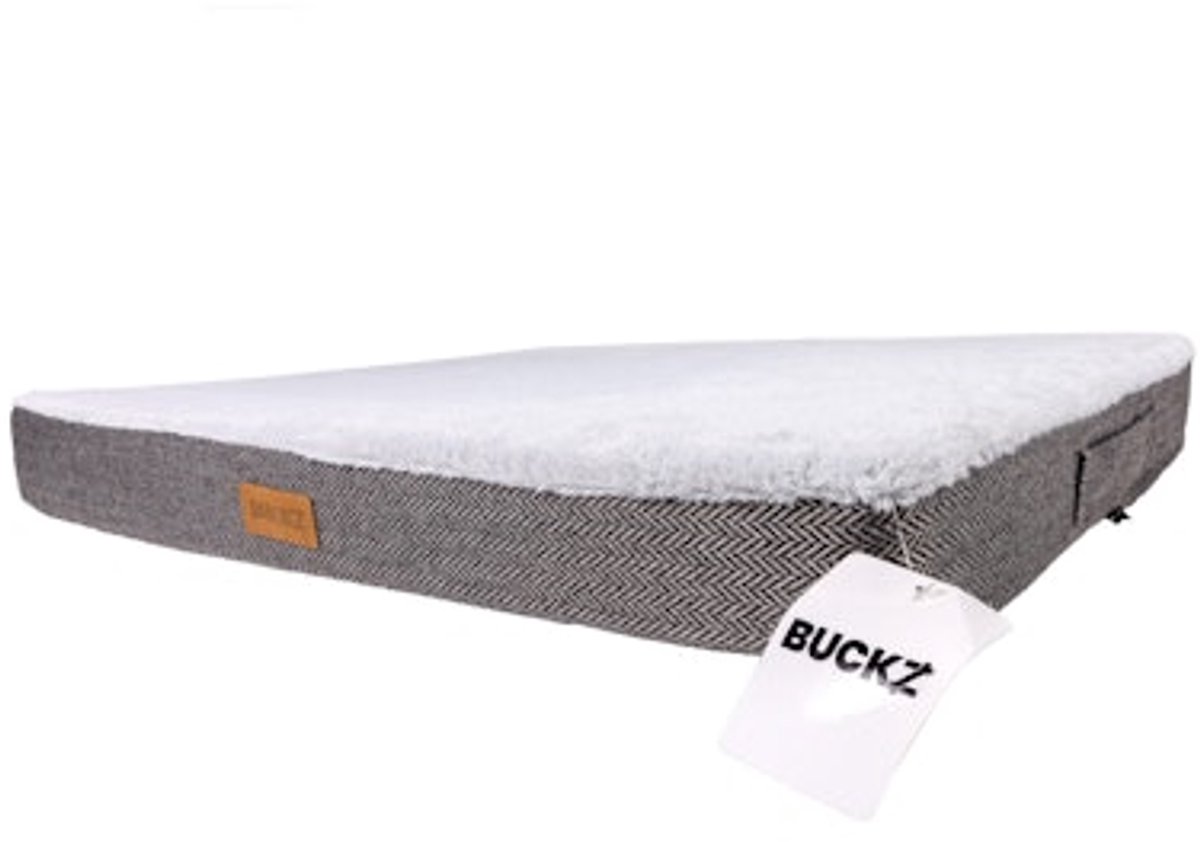 Buckz Orthopedisch Hondenkussen Bo - Grijs - XL - 118 x 70 cm