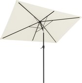 LifeGoods Parasol - Tuin - 270x180cm - 30° Kantelbaar - Waterdicht - met Hoes - Crème