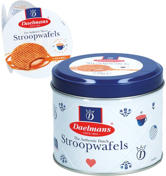 Stroopwafels in Delfts Blauw Cadeaublik