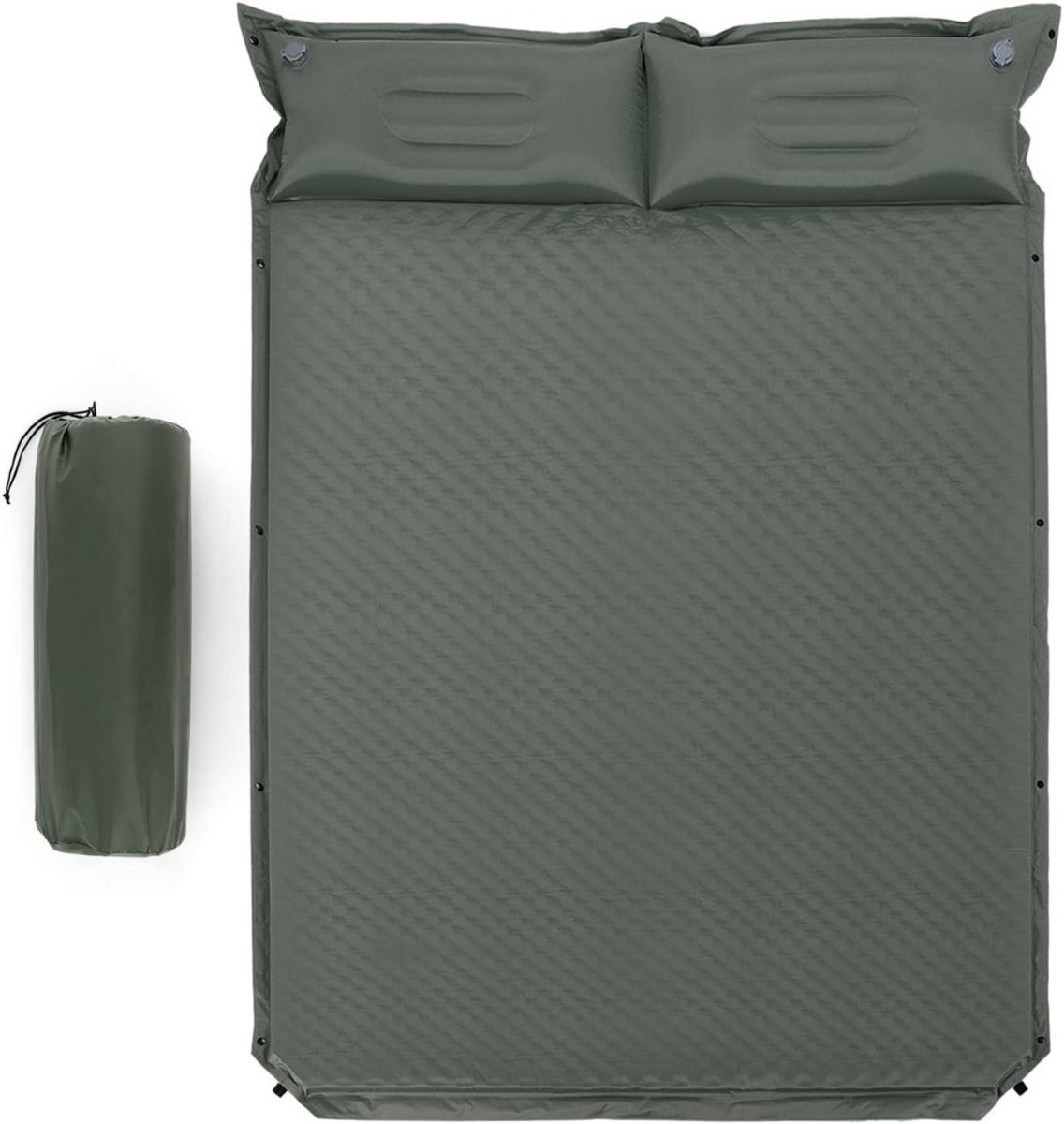 Thuys – Veldbed 2 Personen – Veldbed Kamperen – 186cm x 130cm x 4cm – Groen