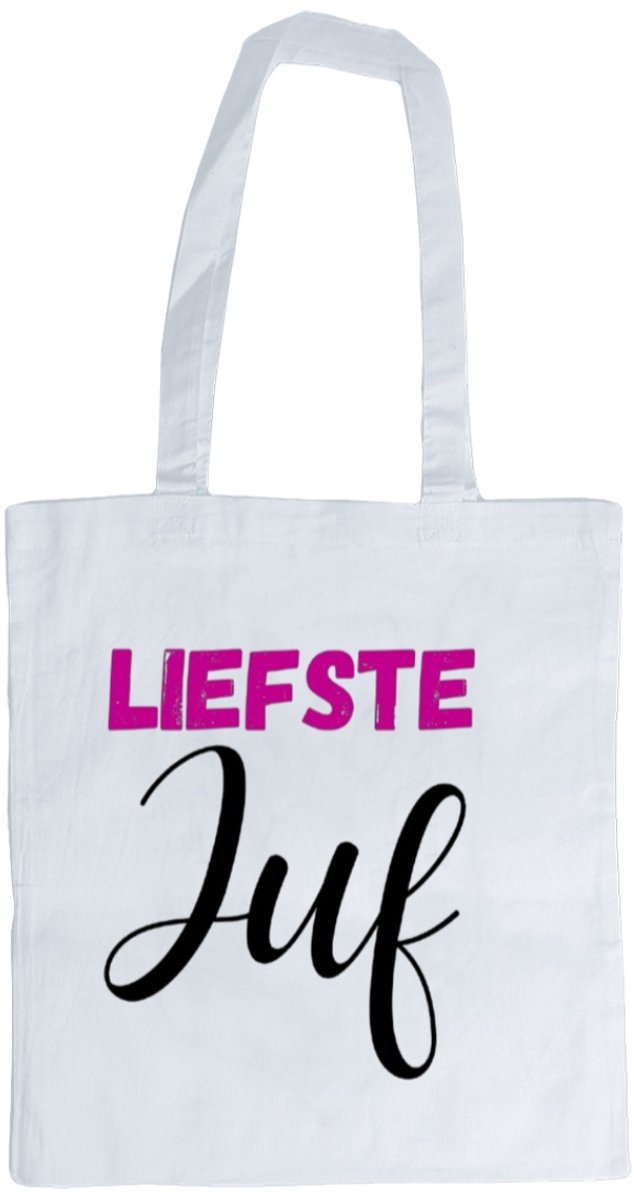 Canvas tas - liefste juf - blauw - juf cadeau