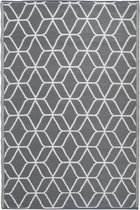 Esschert Design Buitenkleed 180x121 cm grijs en wit OC25