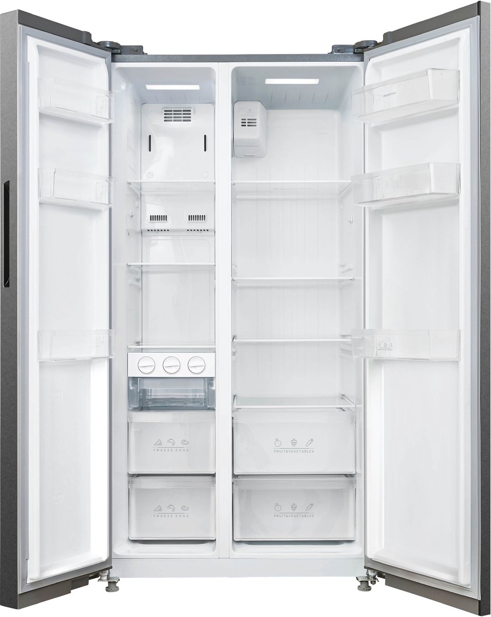 Inventum SKV0178R No Frost energiezuinige Amerikaanse koelkast - 555 liter - Digitaal led-display - IJsblokjesmaker - Stil: 37 dB Superkoelen - Supervriezen - 2 deuren - Energielabel D - RVS — afbeelding 6