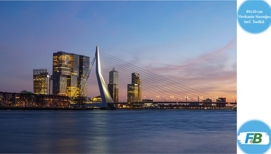 F4B Diamond Painting Rotterdam Erasmusbrug - 40x50 cm - Vierkante steentjes
