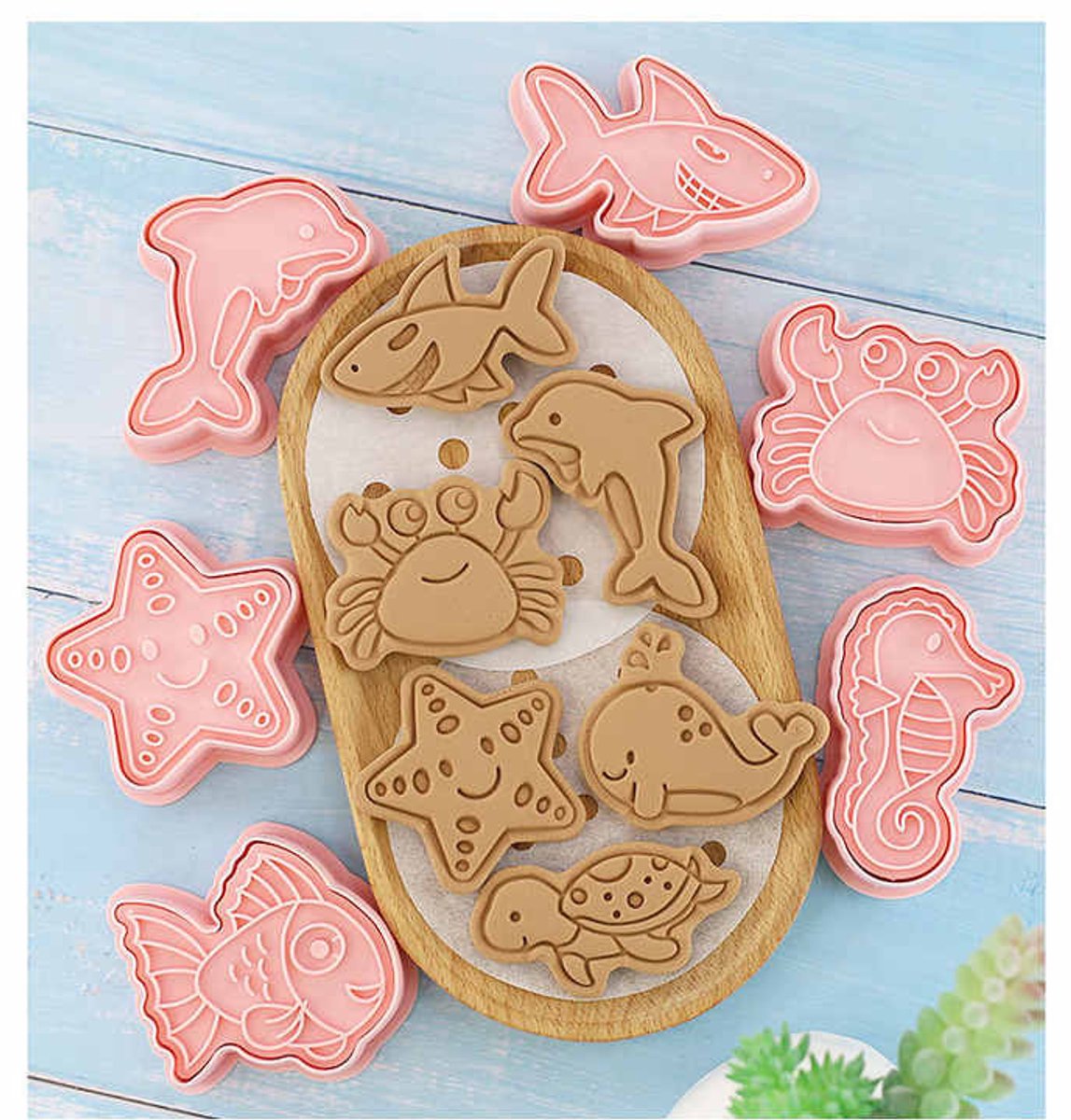 Without Lemon - Set van 8 - Zeedieren Koekjes vormen - Cookie Cutter - Cookie Mould - Kinderen - Bakken - Cadeau - Zeedieren
