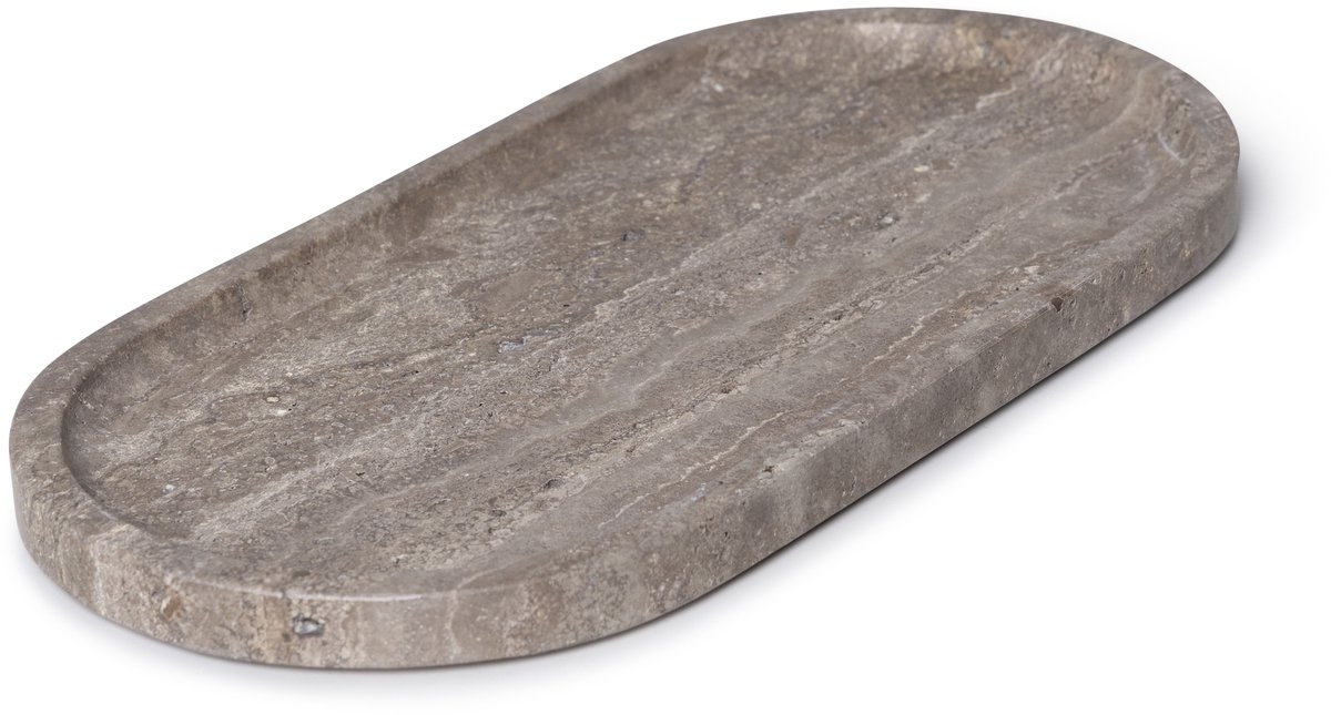 Titanium travertine tray ovaal 30x15cm - marmer - MOOISA
