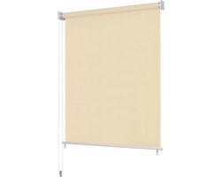 vidaXL - Rolgordijn - voor - buiten - 105(B)x140(H) - cm - crèmekleurig