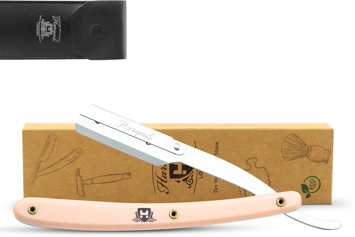 Haryali London Cutthroat Razor voor mannen halfbladig scheermes voor professionele kappers kiel stylingscheermes voor salon en thuis Rasoi Rasoirs + mesjes