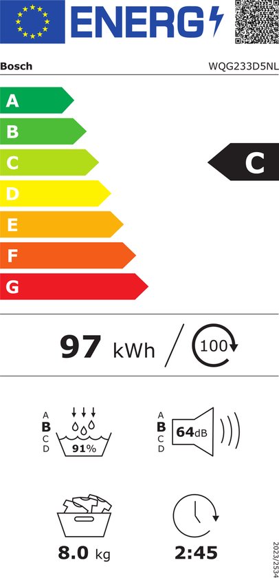 Bosch WQG233D5NL - Serie 6 - Wasdroger - Warmtepompdroger
