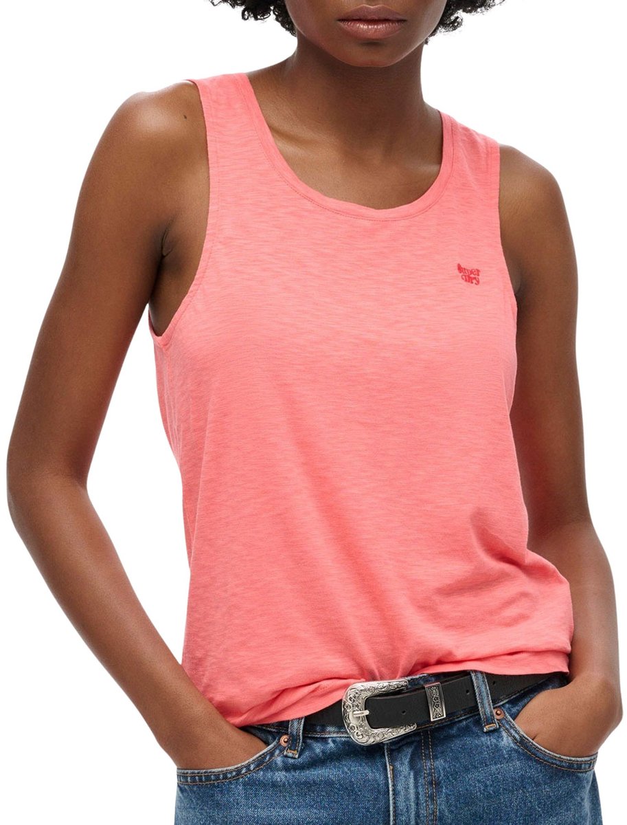 Superdry SCOOP NECK TANK Dames Top Roze