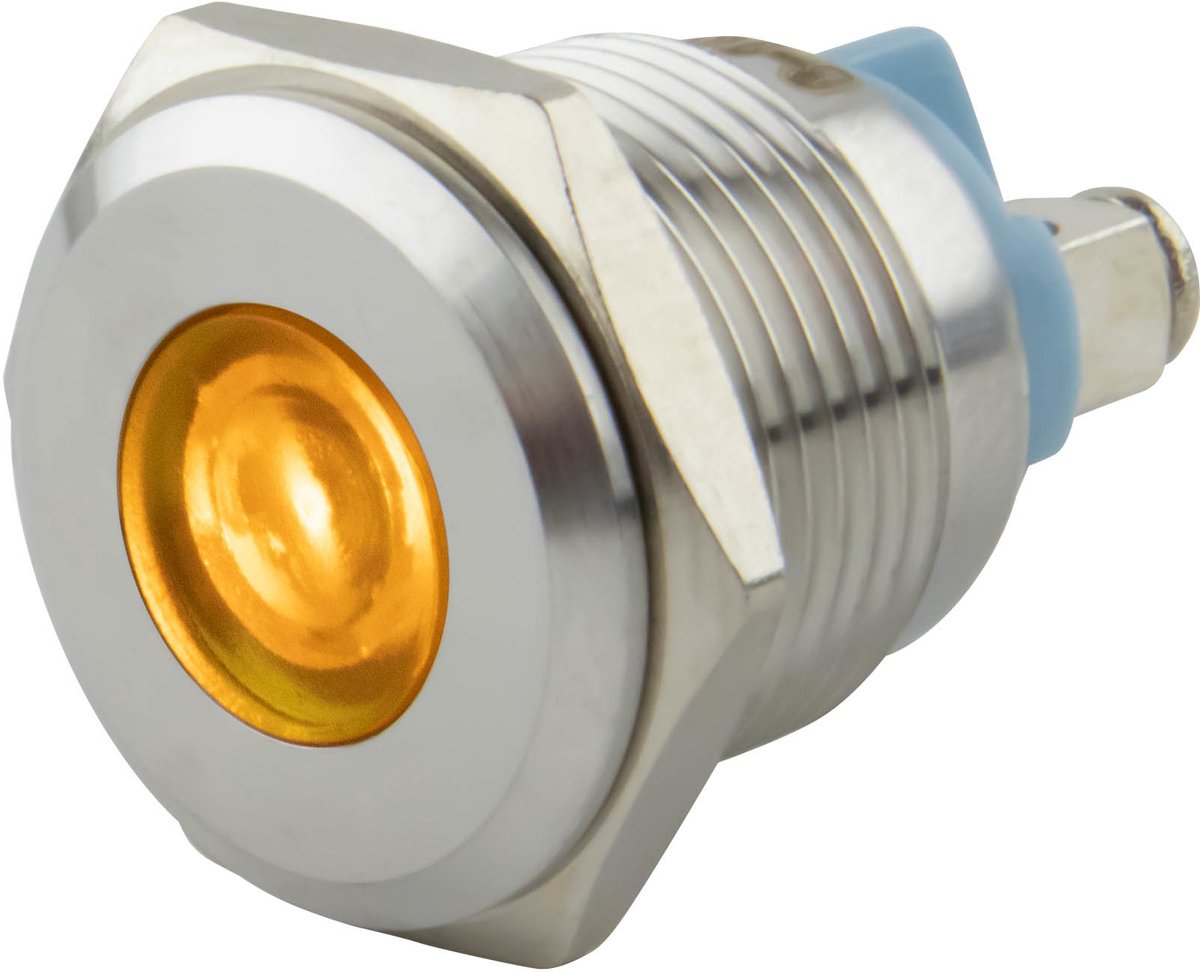 Led indicator | ø 16 mm. | 6-24 Volt DC/AC | Geel uitvoering