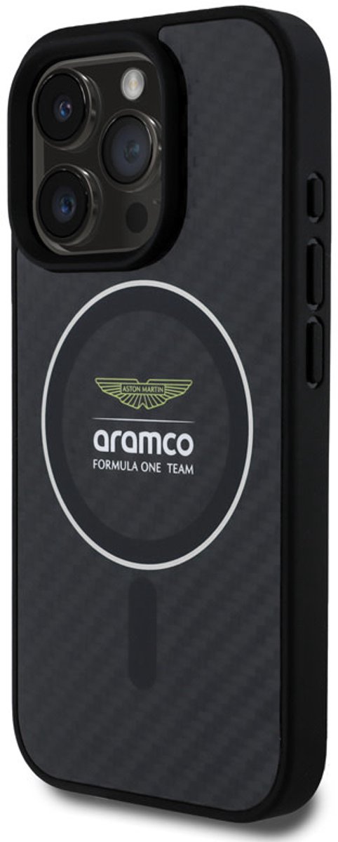 Aston Martin - Backcover iPhone 16 Pro Max - Magsafe - Carbon Circle - Donker Grijs