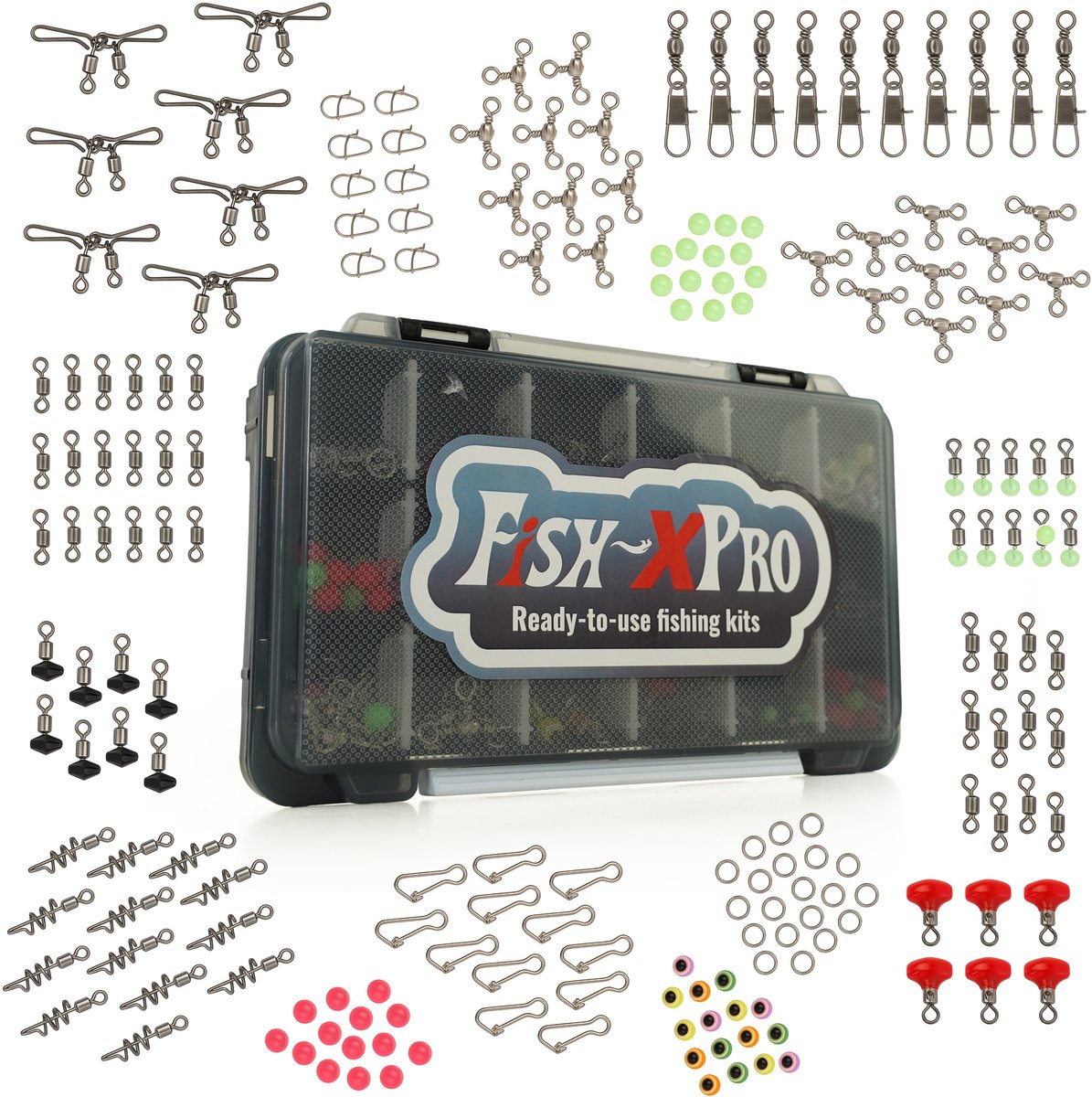 Fish-Xpro Fishing Terminal Tackleset 236-Delig - Hengelsport Accessoires Set - Wartels - VisHaakjes - loodjes - Dobbers - Incl Tackle Box