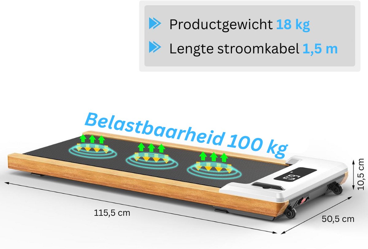 Afbeelding 2 van DailySupplies® Walking Pad - Wandelband Fitness - Loopband Elektrisch