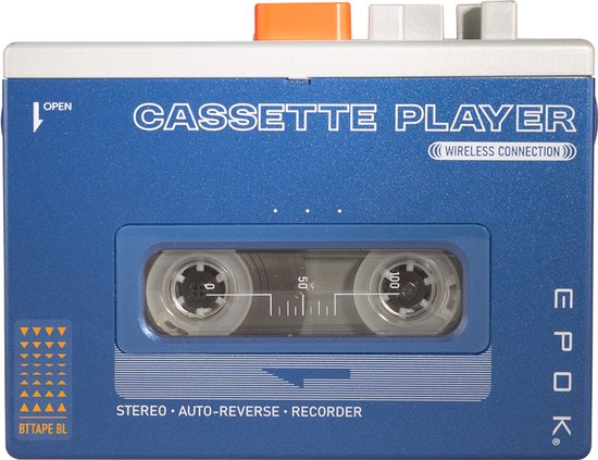 BLUETOOTH AUTO REVERSE CASSETTE SPELER- BLAUW van Victrola — afbeelding 3