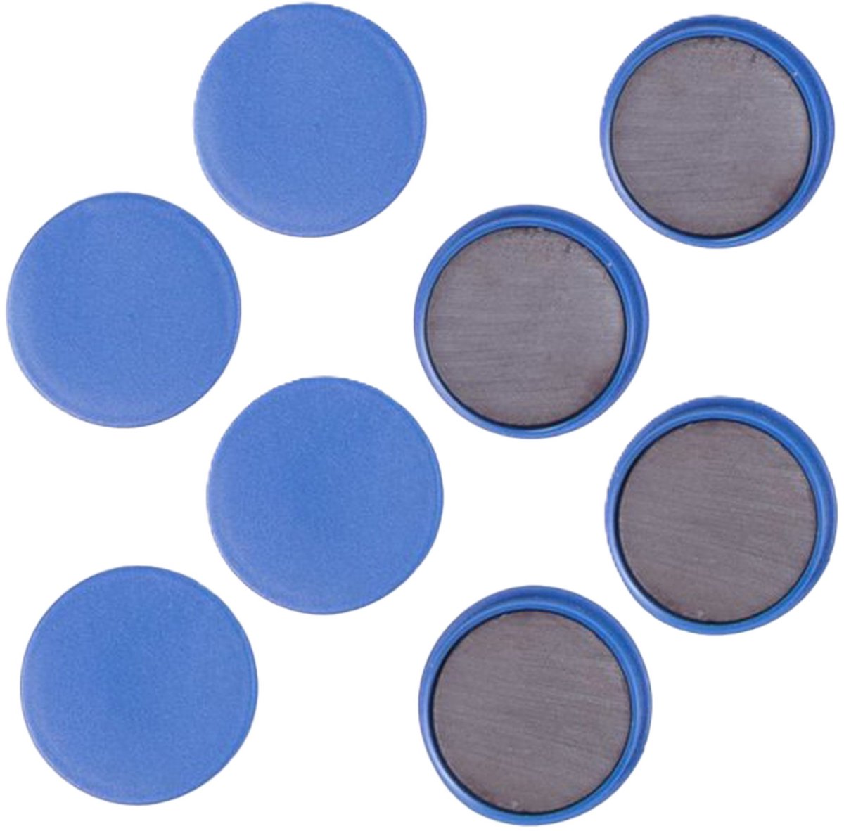 Benson koelkast magneten rond - zelfklevend - Blauw - 12x stuks - D35 mm - magneetjes