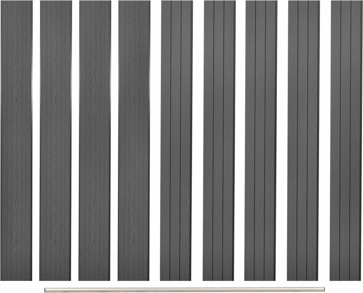 vidaXL - Vervangende - schuttingplanken - 9 - st - 170 - cm - HKC - grijs