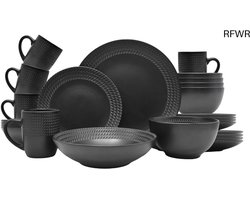 RFWR® 30-delig vintage servies voor 6 personen - Modern design, aardewerk serviesset met borden en kopjes