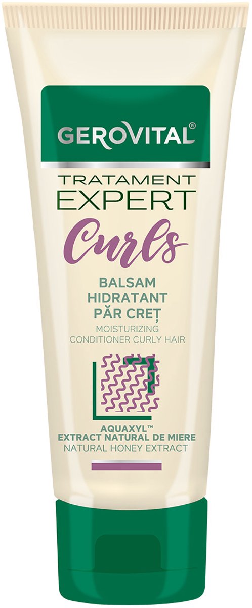 Hydraterende conditioner voor krullend haar met natuurlijk honingextract, provitamine B5 en Aquaxyl™ voor perfecte kruldefinitie, Crèmespoeling - Gerovital Expert Treatment, 150 ml