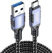 Bol.com AdroitGoods USB-C Kabel - 150cm - Snellader - 10Gbps 60W USB-C Datakabel - Nylon Gevlochten - 3A Oplaadkabel aanbieding
