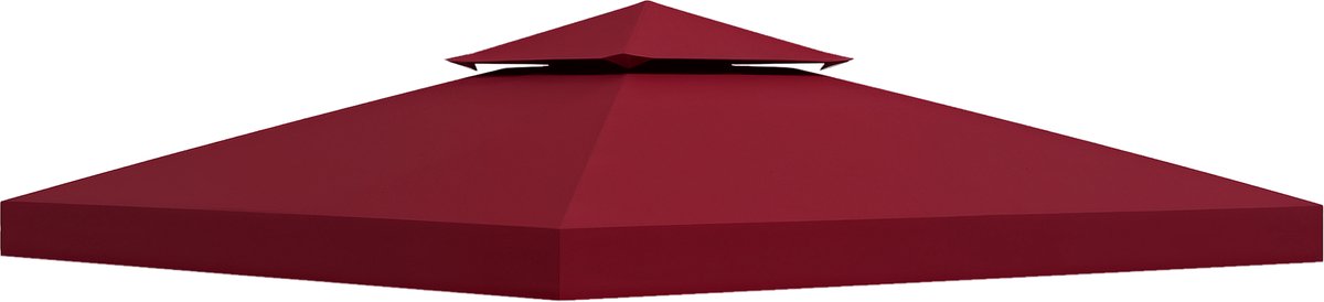 Outsunny-Vervangende luifeltop-Polyester-300x300cm-Wijnrood