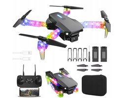 Drone – Opvouwbare Quadcopter met Licht – RC Drone – 1800mAh – Kleurrijk – LED-lichtarm – Met 2 camera’s – WiFi-transmissie – Start/Landing met één knop