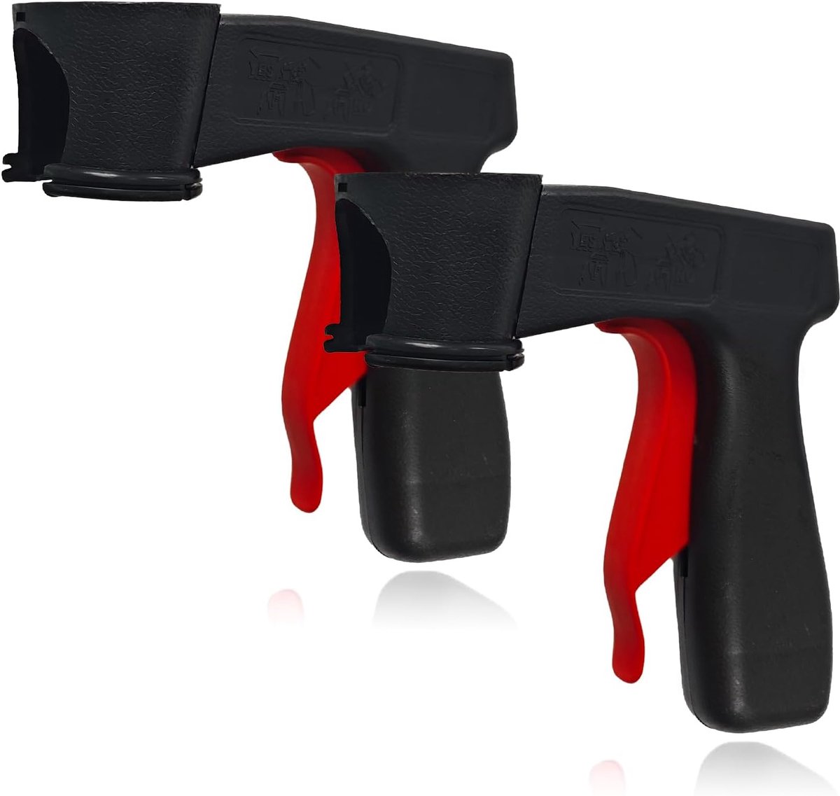 Accessoires voor verfmachines - Set van 2 - Pistoolgreep en fleshouder - Handgreep voor instant-aerosol - Handgreep voor spuitbus - Spuithouder - Automatische herbruikbare clip-on instant-conversie spuitadapter - Universele auto-onderdelen voor