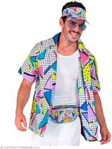 Widmann - Costume Années 80 & 90 - Chemise Années 80 Funky Fashion - Wit / Beige, Multicolore - XXL - Déguisements - Déguisements
