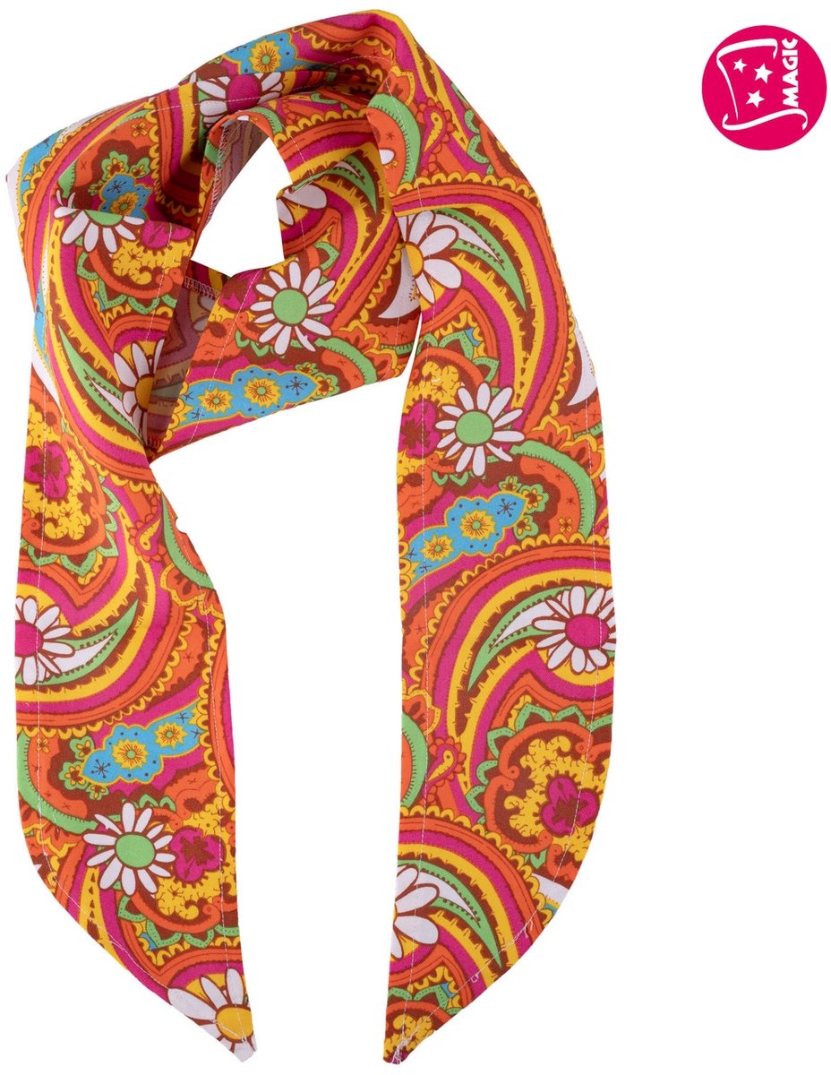 Satijnen Sjaaltjes Paisley Oranje 6 Stuks Kostuum