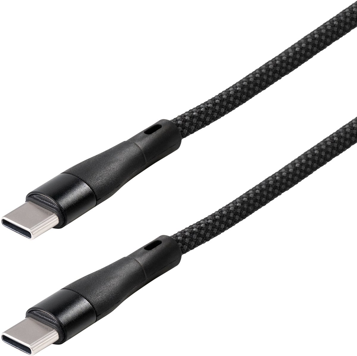Magnetische USB-C Kabel - USB 2.0 - 100W PD - Nylon sleeve - 2 meter - Zwart