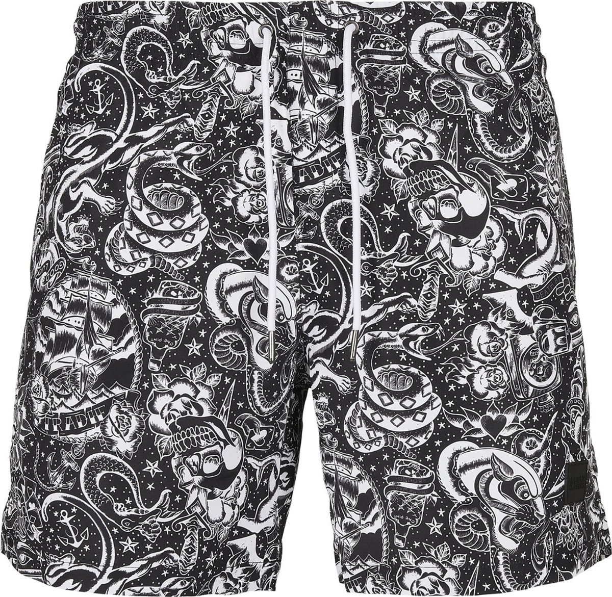 Urban Classics Tattoo Zwemshorts 5XL Zwart