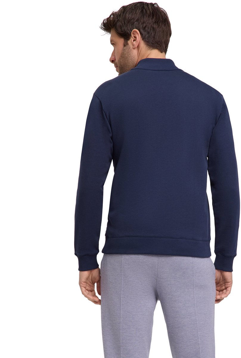FALKE Basic Apparel Light Sweat Zip zacht comfortabel katoen sweater heren blauw - maat XXL