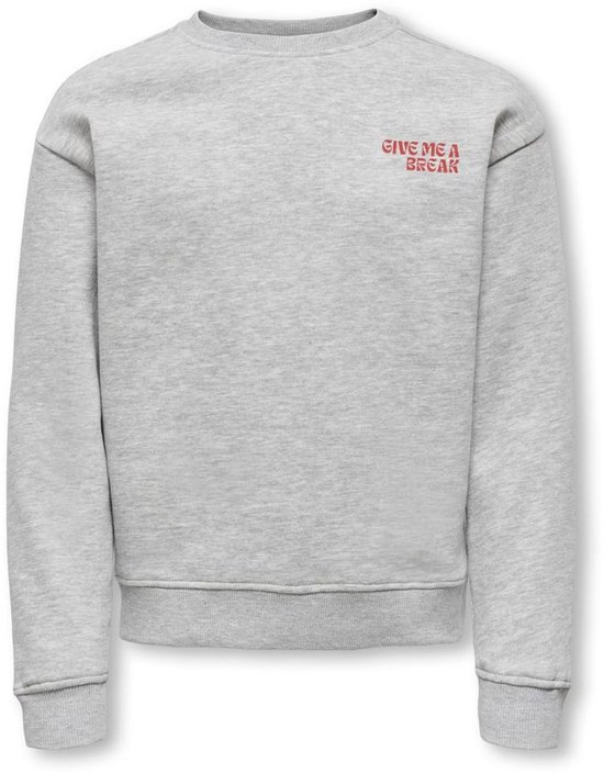 Pull oversize à col S Only Kogcamine pour Filles - Gris clair mélangé/Rouge Mars