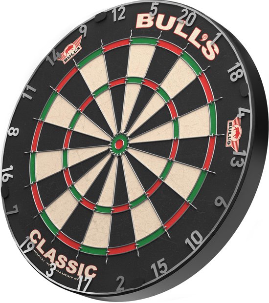 Darts Warehouse Starters Set - Dartbord (Bulls Classic) & Ophangset - 19g Dartpijlen - Shafts + Flights - Darten - Cadeau vader van Merkloos — afbeelding 3