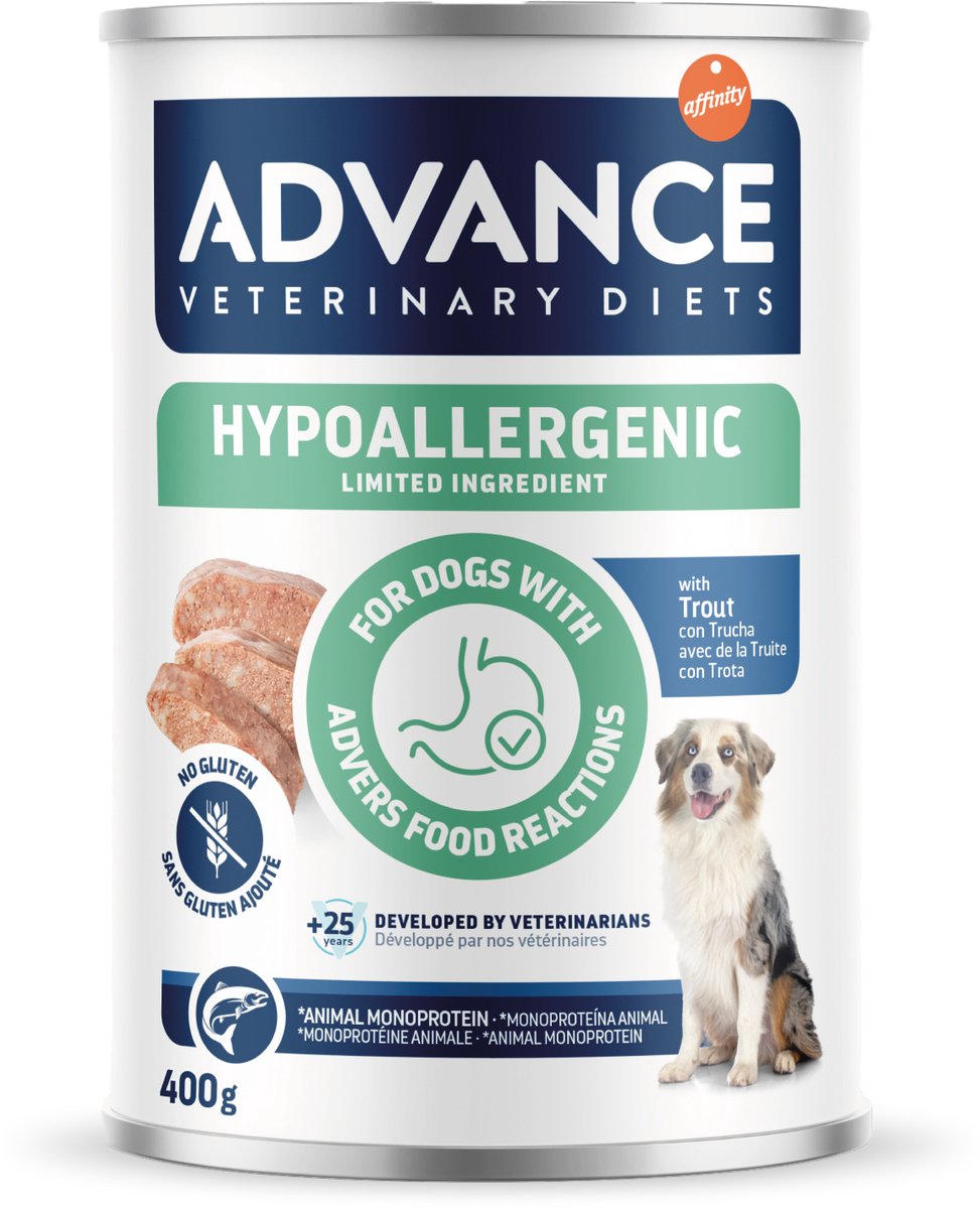 6×400 gr Advance veterinary diet dog hypoallergenic trout hondenvoer 6×400 gr Advance veterinary diet dog hypoallergenic trout hondenvoer