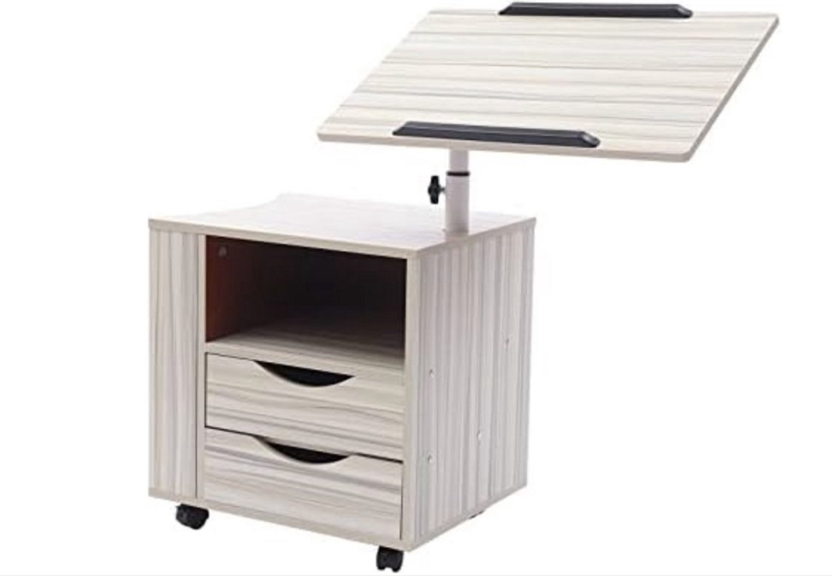 WNHB® Verrijdbare Bedtafel met Wielen - In Hoogte Verstelbaar Bedtafeltje - Opklapbare Laptoptafel voor Bed of Bank