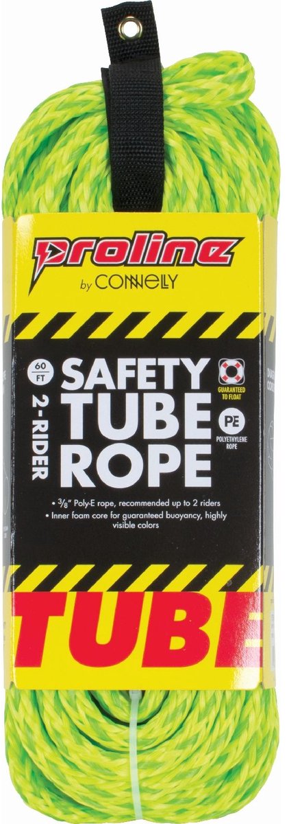 Proline 18 Meter 6P Safety Tube Rope – Sleep Touw voor Funtube / Towable Tube – 6-Persoons Heavy Duty Tow Rope – Geel/Zwart