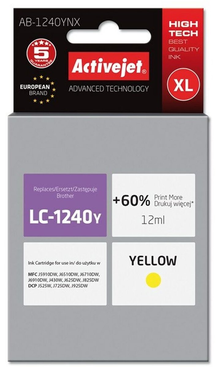 Originele inkt cartridge Activejet AB-1240YNX Geel