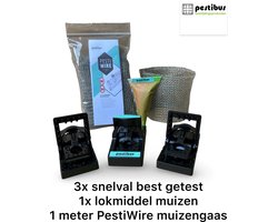 Muizenval pakket - voor binnen en buiten - Pestibus bestrijdingsproducten - ongediertebestrijding met instructiefilm - zonder muizengif - inclusief best geteste muizenklem