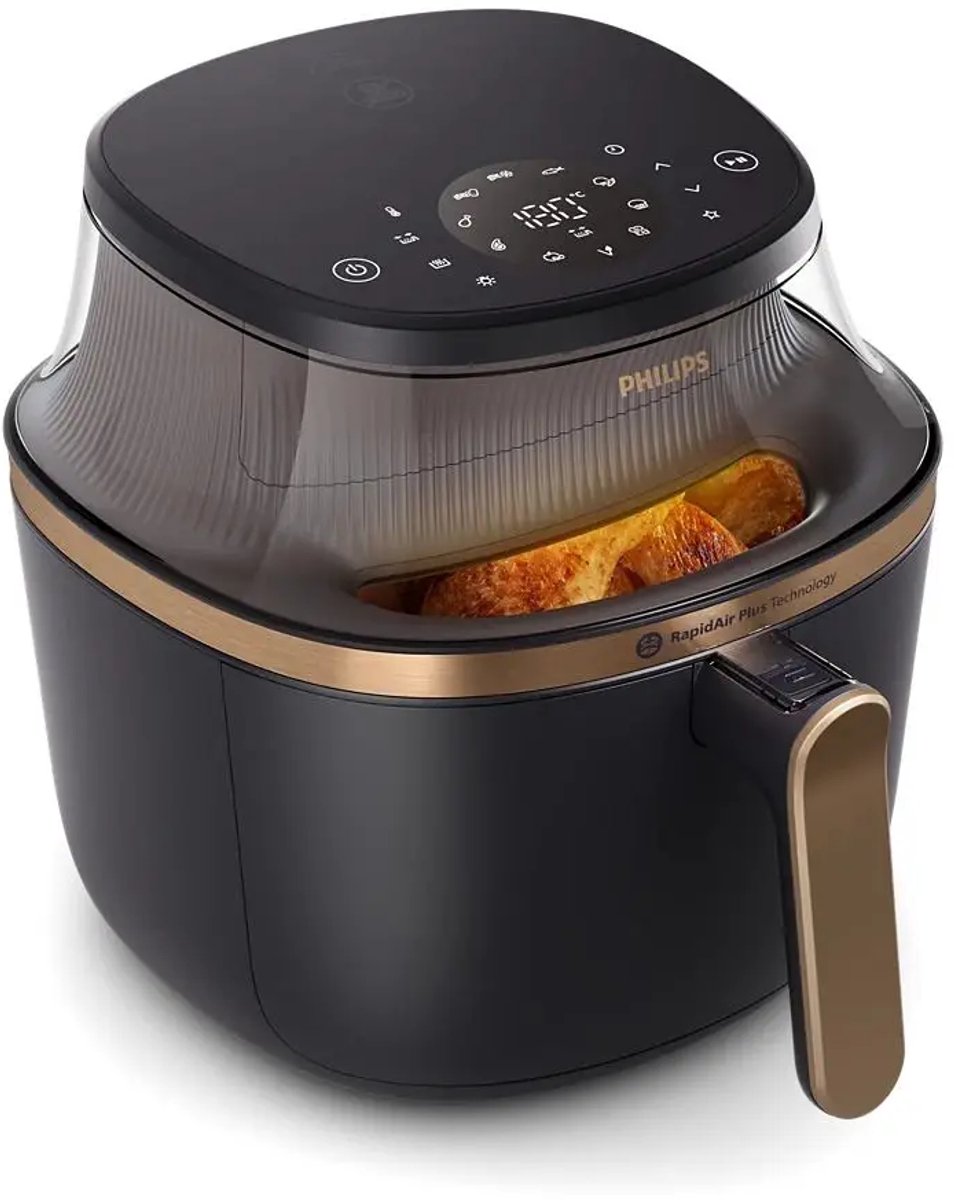 Afbeelding 3 van Philips 3000 Series Airfryer - NA331/00 - Kijkvenster - RapidAir Plus - 6.2L - Tot 5 Personen - Zwart