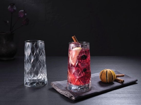Set de verres à whisky Pasabahce Leafy – 8 pièces – 355 ml – Verre à Glas élégant – Pour Whisky, cocktails, Water et boissons gazeuses