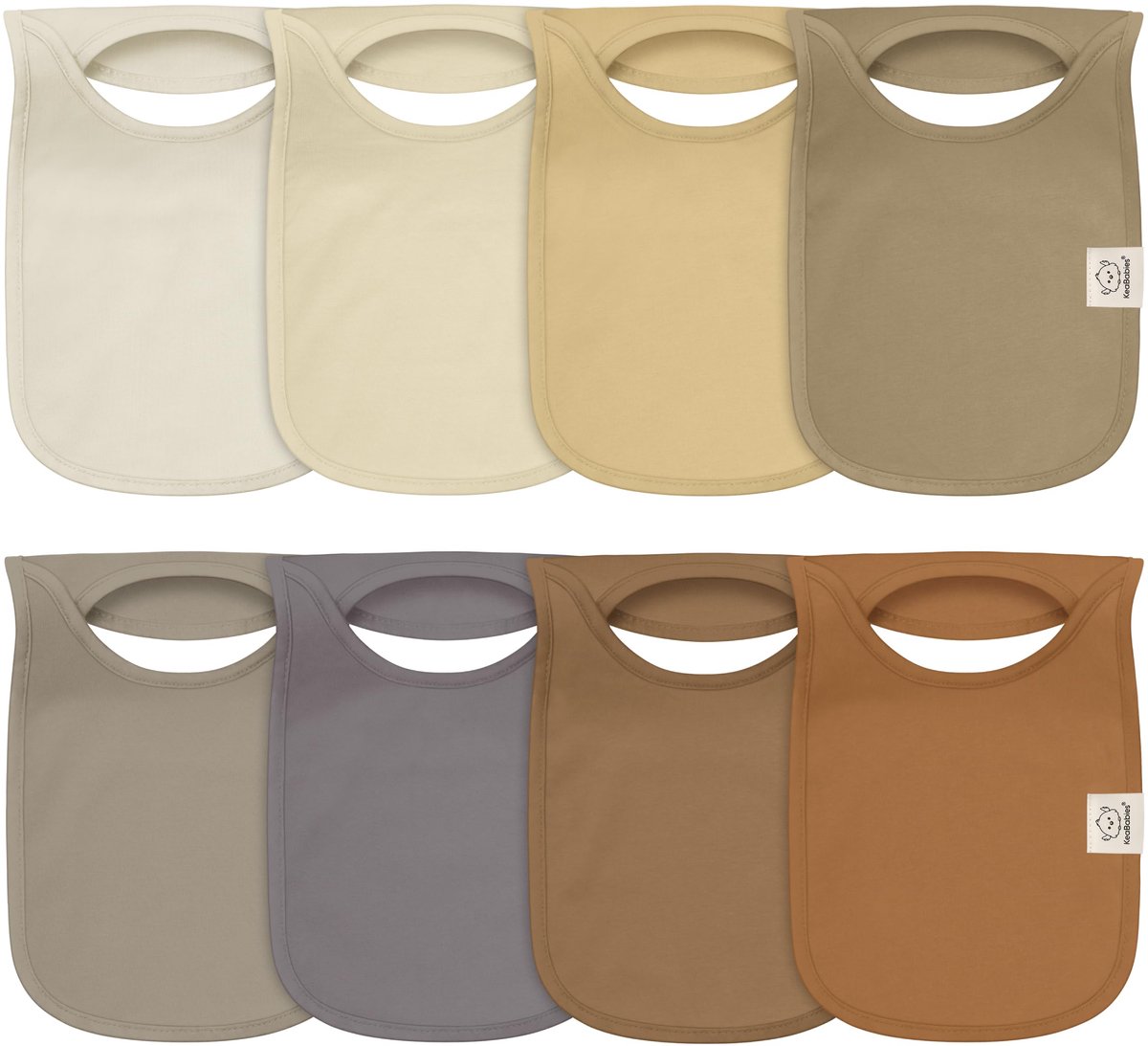 Image of 8-pack slabbetjes voor meisjes en jongens - driehoekige slabbetjes met trekkoord, superabsorberende speeksel slabbetjes, bandana's voor pasgeborenen, biologische katoenen speeksel slabbetjes, baby slabbetjes (terracotta)