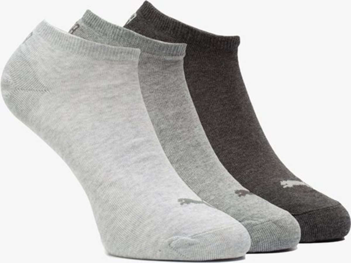 PUMA Sportsokken Heren 43-46 – 3 Paar Sneakersokken Anthraci Mel Grijs