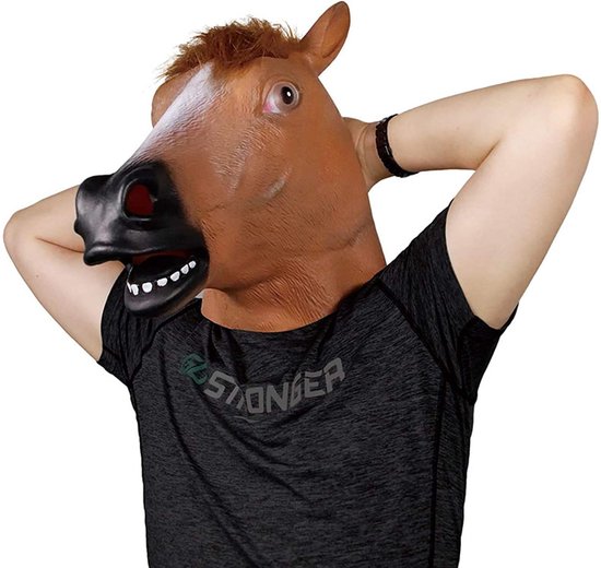 Paardenmasker, masker latex, dierenmasker voor volwassenen