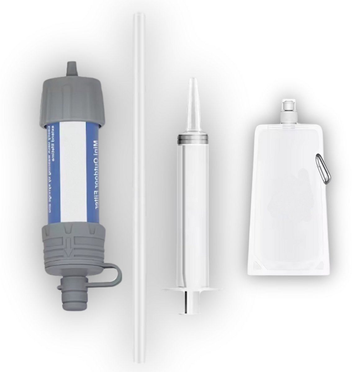 Klikkopers® - Personal Water Filter Straw Noodpakket - BPA-vrij Waterfilter - Complete Set - Filtert 5000L - Waterfilter Survival voor Outdoor en Camping