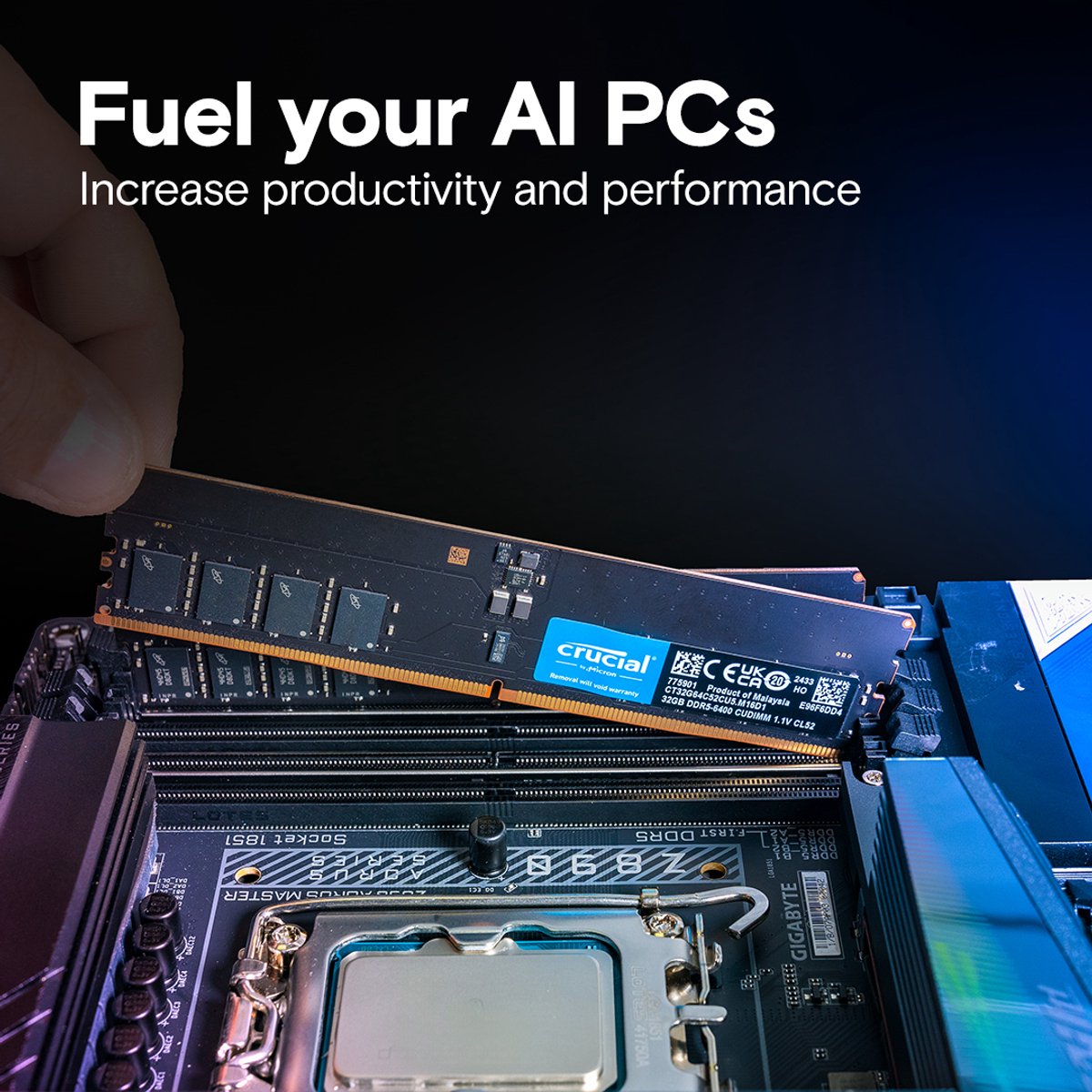 Crucial Ct32G64C52Cu5 Geheugenmodule 32 Gb 1 X 32 Gb Ddr5 6400 Mt/S - afbeelding 3