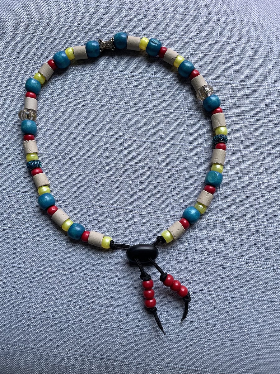 Natuurlijke Keramische Kralenketting voor Honden(anti teek) – Handgemaakt & Stijlvol-Sam-44/51cm-NaamopKado-Hondensierraad